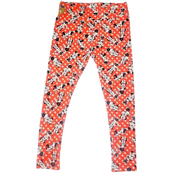 LuLaRoe TC Womens Tall & Curvy Leggings Butter Soft Disney Black Minnie Mouse - Picture 1 of 6